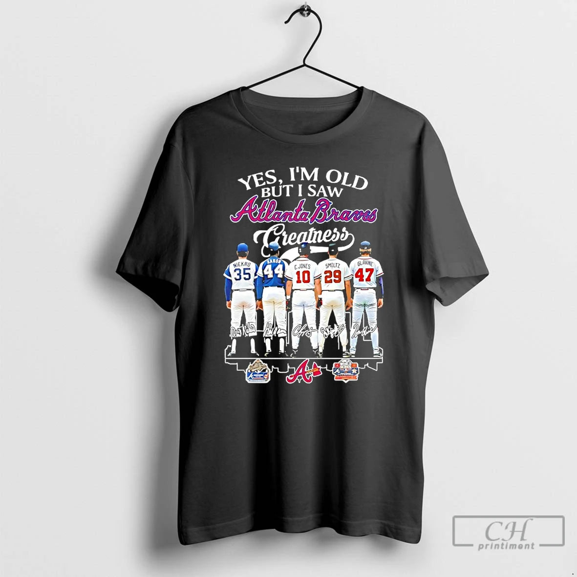 Premium Niekro And Legends Yes Im Old But I Saw Atlanta Braves Greatness Skyline Signatures T-Shirts, Hoodie, Sweatshirt