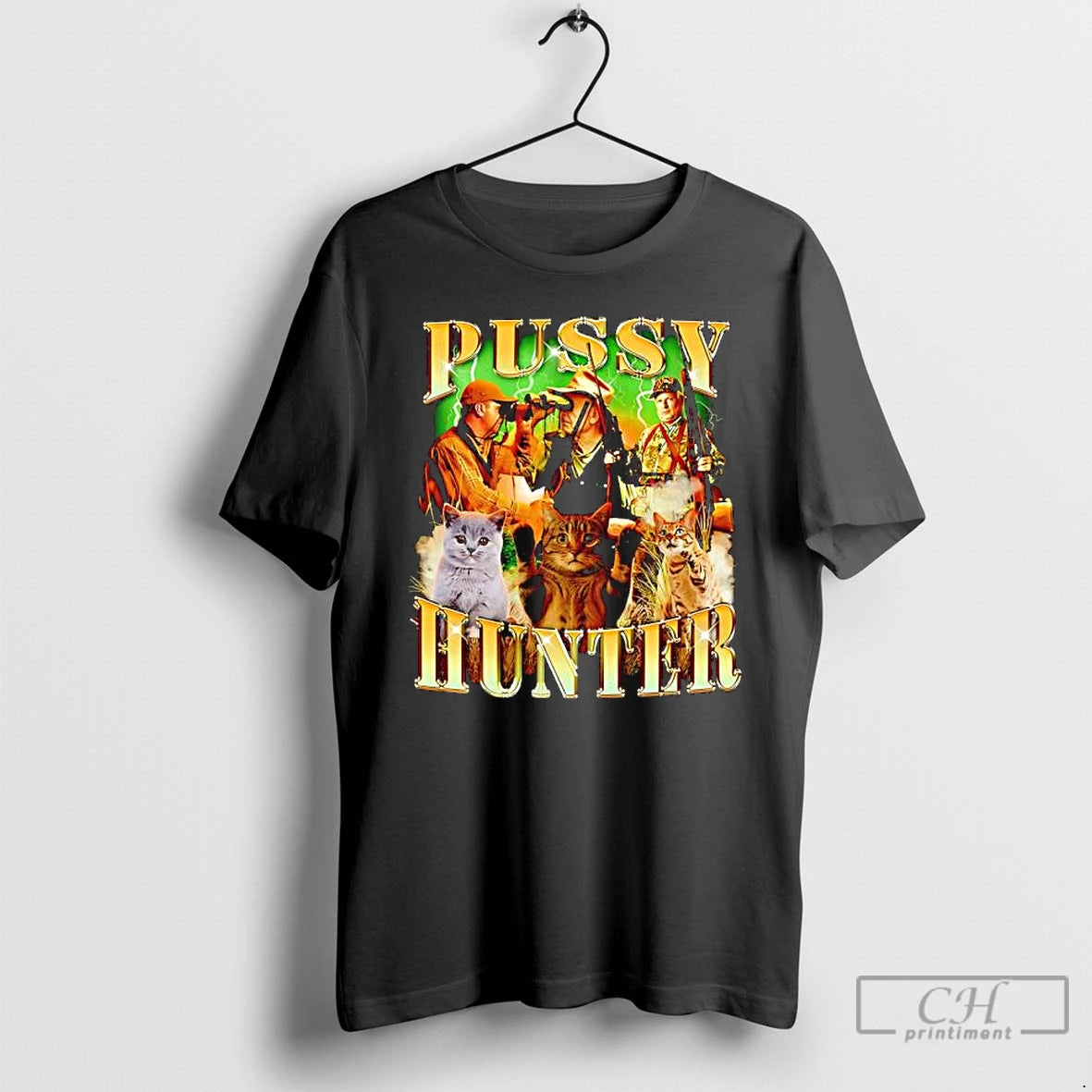 Premium Pussy Hunter Cat Hunter Imagery Graphic T-Shirts, Hoodie, Sweatshirt | CiraTrend.com