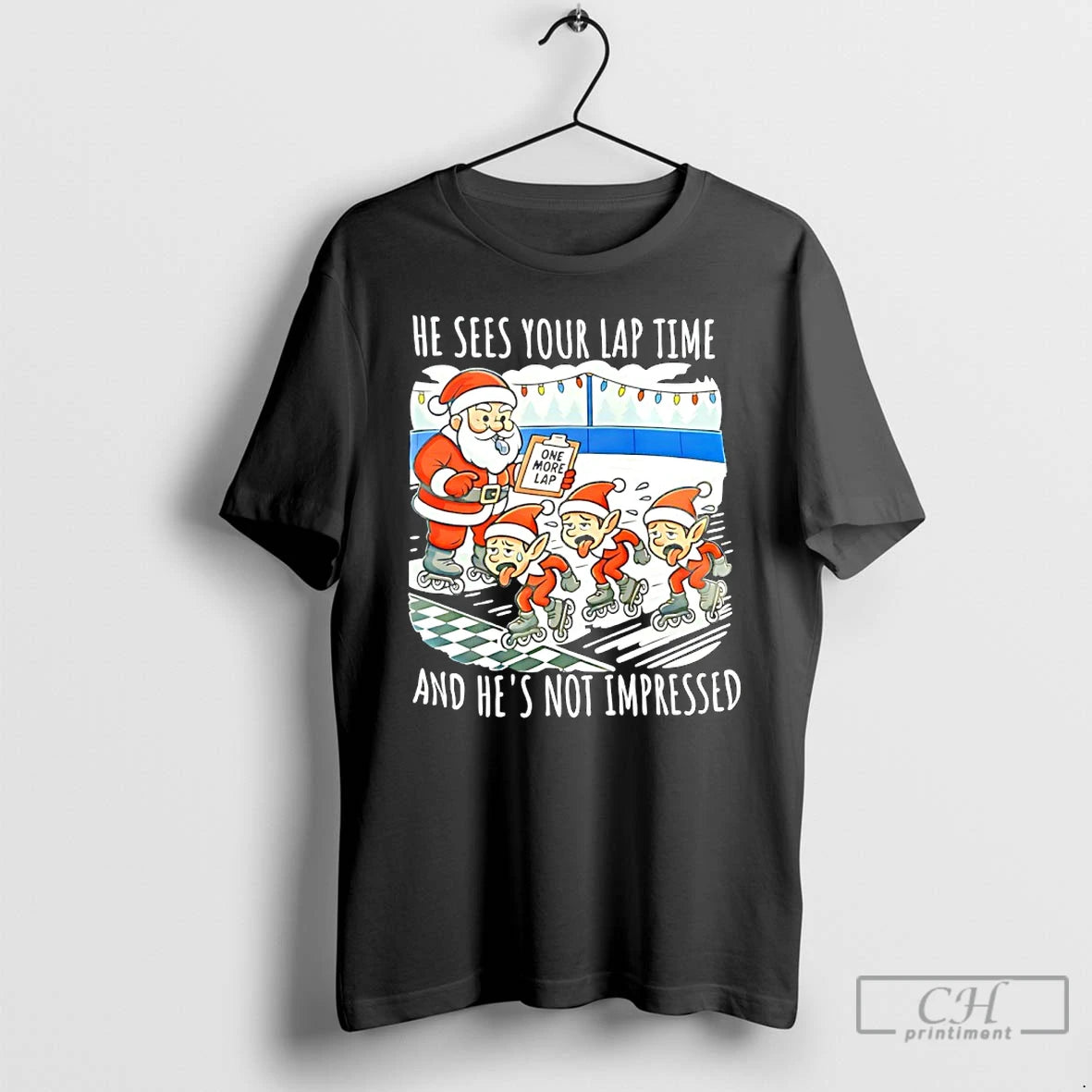 Premium Santa Claus He Sees Your Lap Time And Hes Not Impressed Christmas T Shirts Hoodie, Sweatshirt | CiraTrend.com