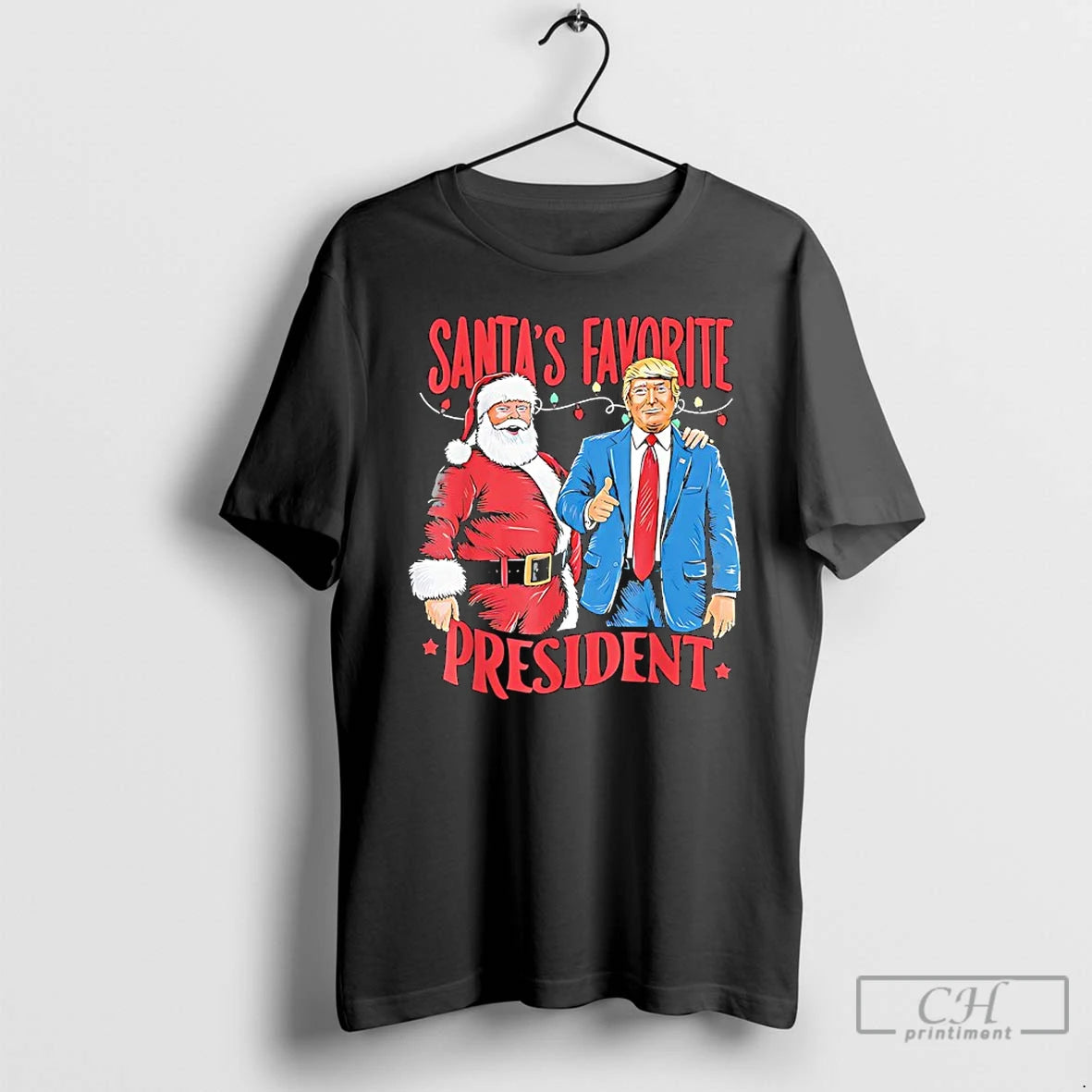Premium Santas Favorite President Santa Trump Dance Christmas Light T-Shirts, Hoodie, Sweatshirt | CiraTrend.com