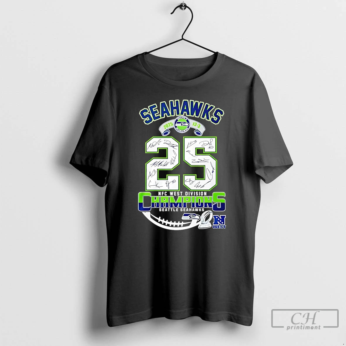 Premium Seahawks Nfc West Champs 2025 Signatures T-Shirts, Hoodie, Sweatshirt | CiraTrend.com