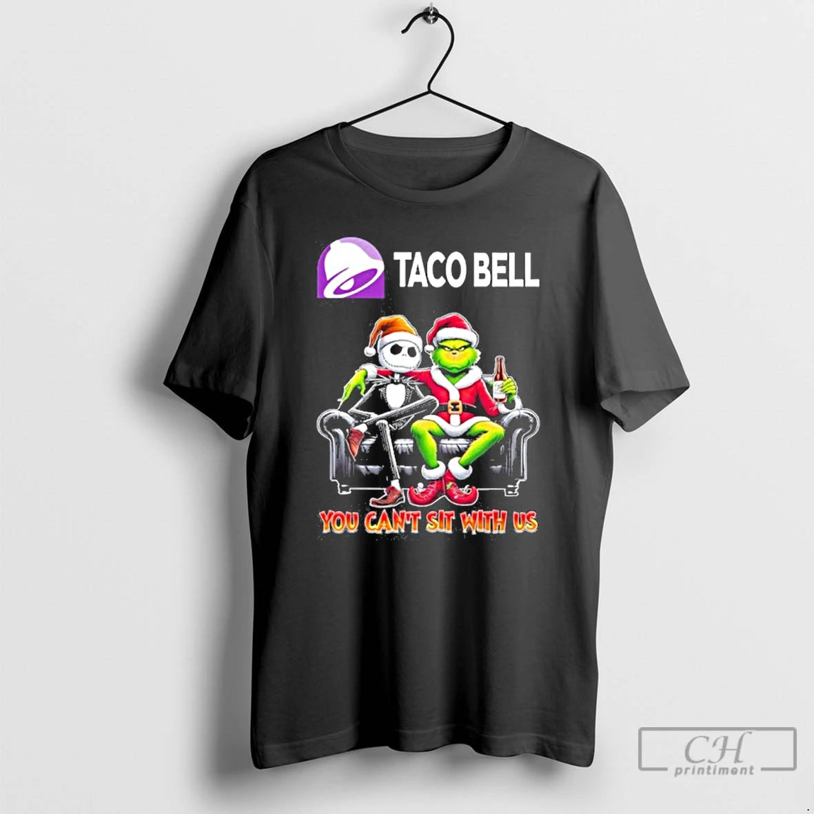 Premium Taco Bell Logo Santa Jack And Grinch You Cant Sit With Us T Shirts