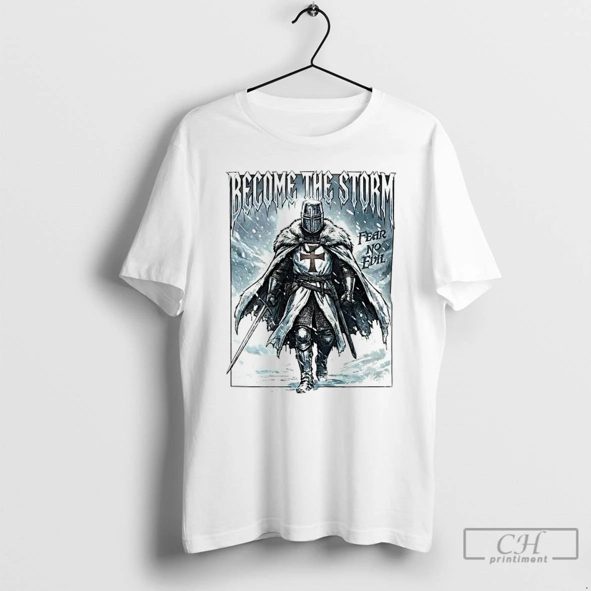 Premium Templar Become The Storm Fear No Evil T-Shirts, Hoodie, Sweatshirt | CiraTrend.com