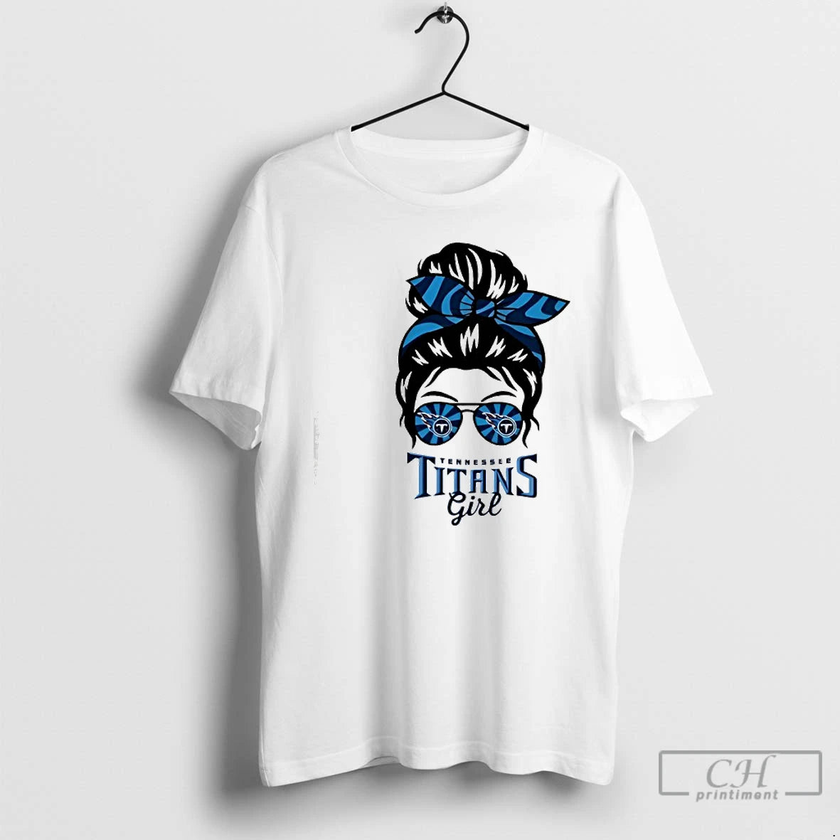 Premium Tennessee Titans Girl Messy Bun Glasses T-Shirts, Hoodie, Sweatshirt | CiraTrend.com