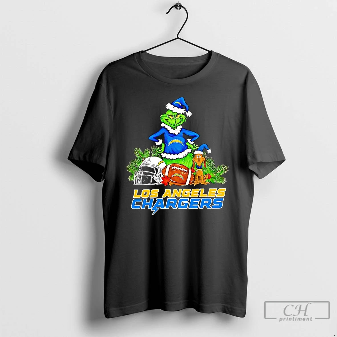 Premium The Grinch And Max Los Angeles Chargers Christmas Helmet Items T-Shirts, Hoodie, Sweatshirt | CiraTrend.com