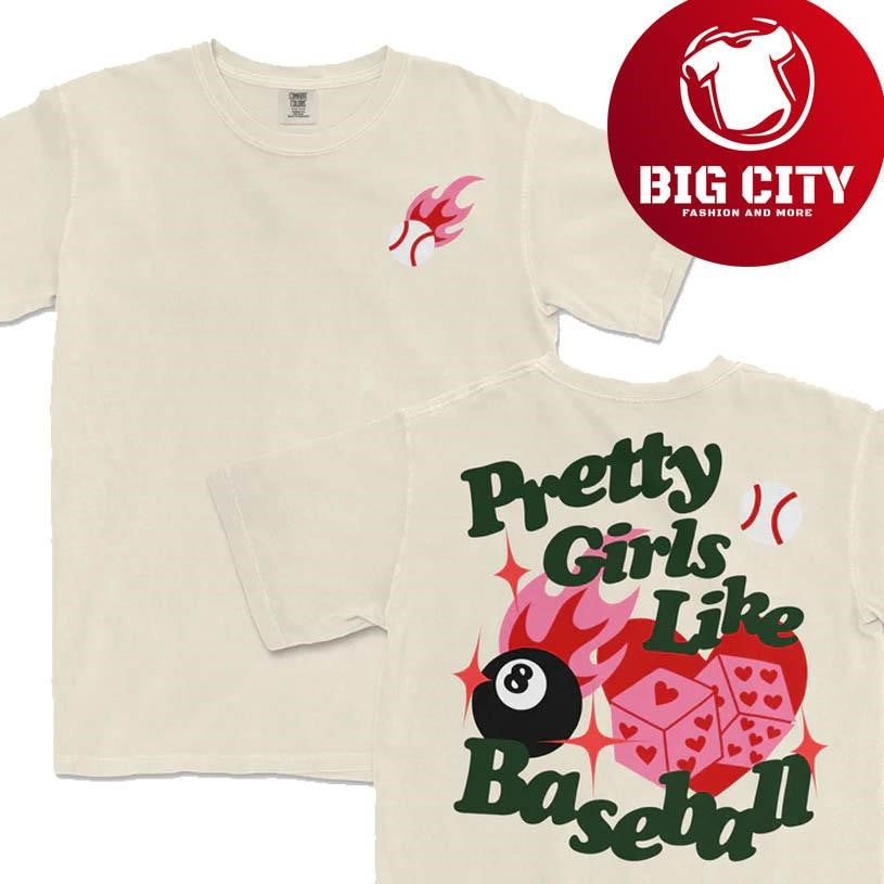 Pretty Girls Like Baseball Two Sided Shirt