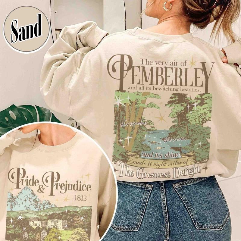 Pride and Prejudice Sweatshirt. Pemberley House Shirt Hoodie | CiraTrend.com