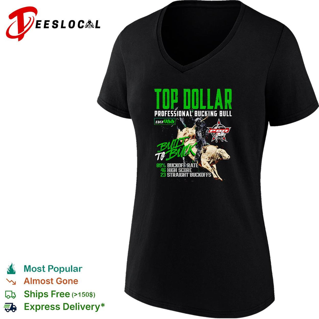 Professional Bull Riders Top Dollar bucking bull stats shirt