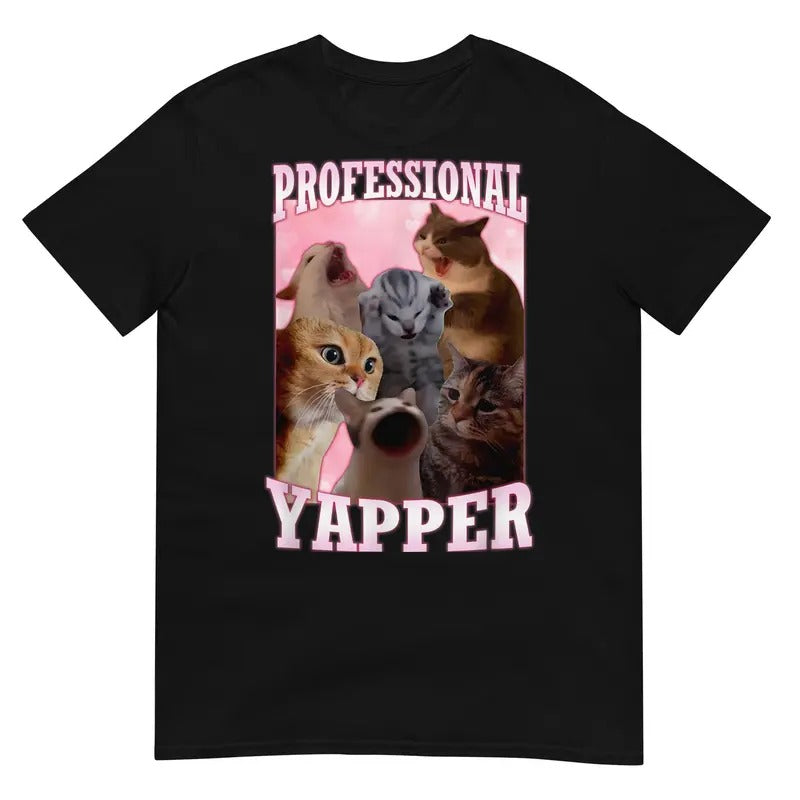 Professional Yapper Funny Cat T-Shirt Hoodie, Sweatshirt | CiraTrend.com