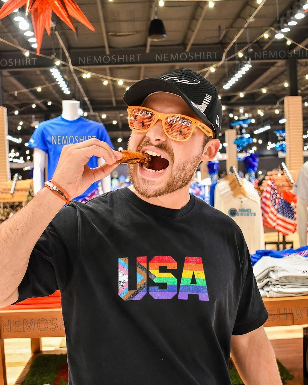 Progress Rainbow USA LGBT pride shirt