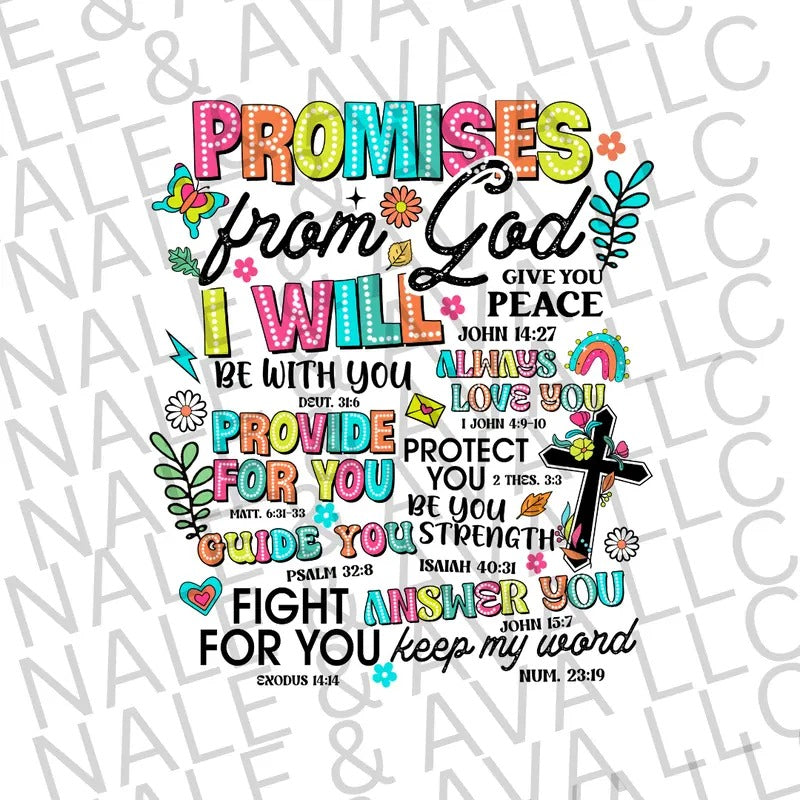 Promises From God DTF Transfer T-Shirts, Hoodie, Sweatshirt | CiraTrend.com