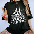 Protect Your Peace Shirt, Mental Health T-shirt, Positive Women Tee, Floral Peace Sign Graphic Printed T-shirt, Cotton...