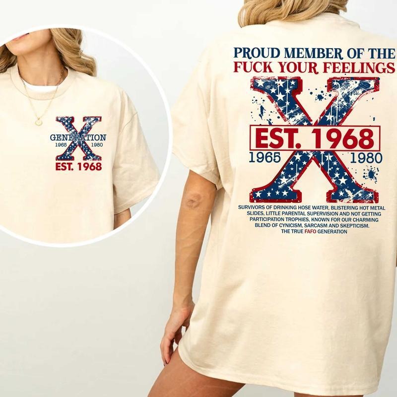 Proud Gen X Member Customized Year Shirt - Cream Cotton Top - All Sizes Available Hoodie, Sweatshirt | CiraTrend.com