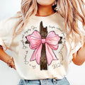 Proverbs She is Clothed with Strength Coquette Bow Light Pink Shirt, Coquette Bow Sweatshirt, Bible Verse, Christian...