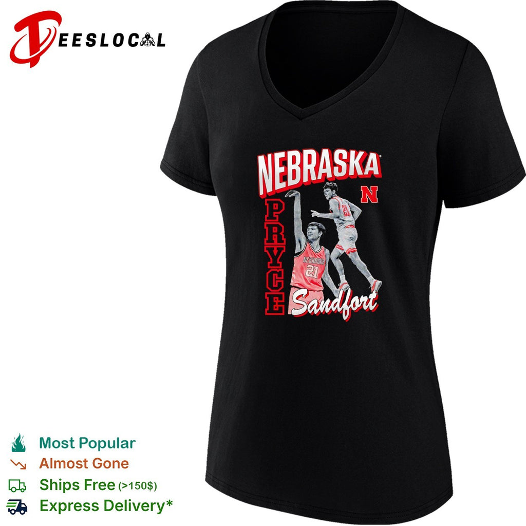Pryce Sandfort Nebraska Cornhuskers NCAA Basketball shirt