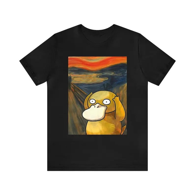 Psyduck the Scream Shirt Cute Outfit Retro Short Sleeve Casual Classic Cotton Graphic Tees Hoodie, Sweatshirt | CiraTrend.com