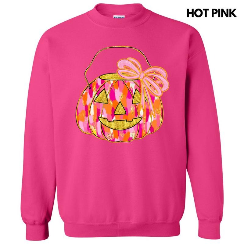 Pumpkin Pail Brushstroke Sweatshirt 'NLB' T-Shirts, Hoodie | CiraTrend.com