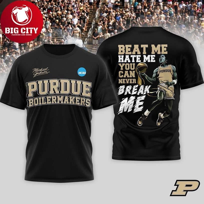Purdue Boilermakers Michael Jackson Never Break Me 2025 Two Sided Shirt