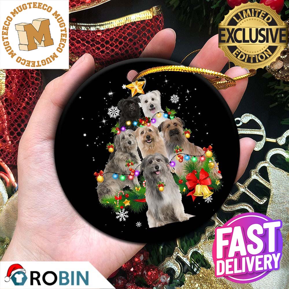 Pyrenean Sheepdog Christmas Tree Lights 2023 Holiday Gifts Custom Name For Dog Lovers Christmas Decorations Ornament