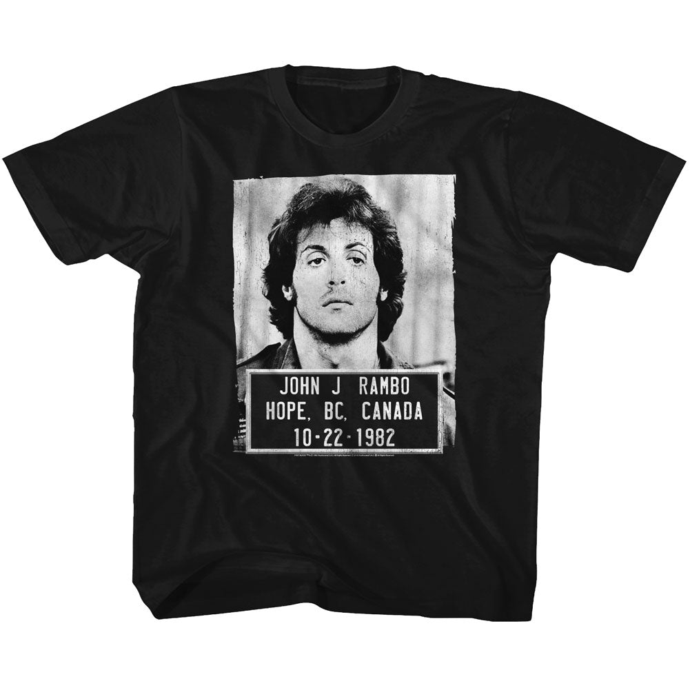 Rambo Toddler S/S T-Shirt - Mugshot - Solid Black Hoodie, Sweatshirt | CiraTrend.com
