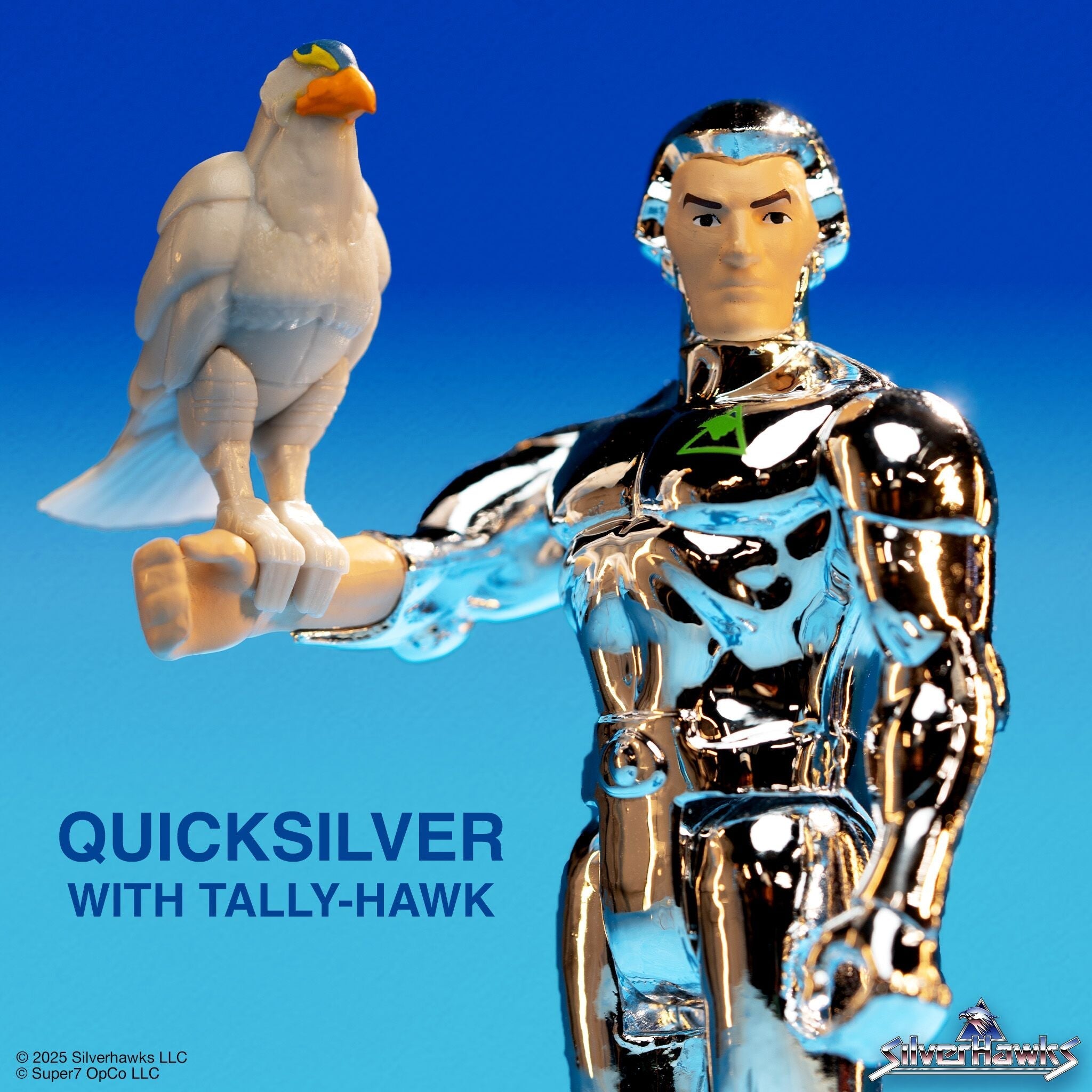 SilverHawks ReAction Figures Wave 1 - Bluegrass (Toy Version), Quicksilver (Toy Version), Steelheart (Toy... (Image 5)