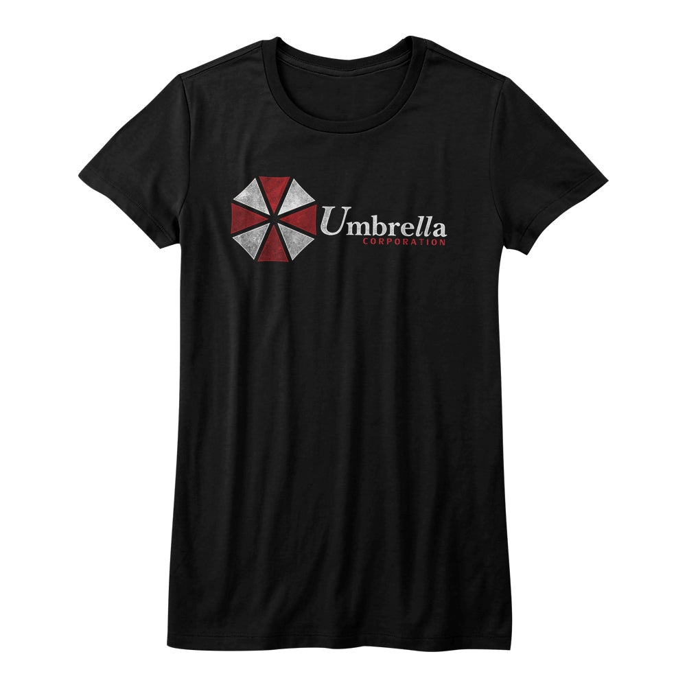 Resident Evil Girls Juniors S/S T-Shirt - Umbrella - Solid Black Hoodie, Sweatshirt | CiraTrend.com