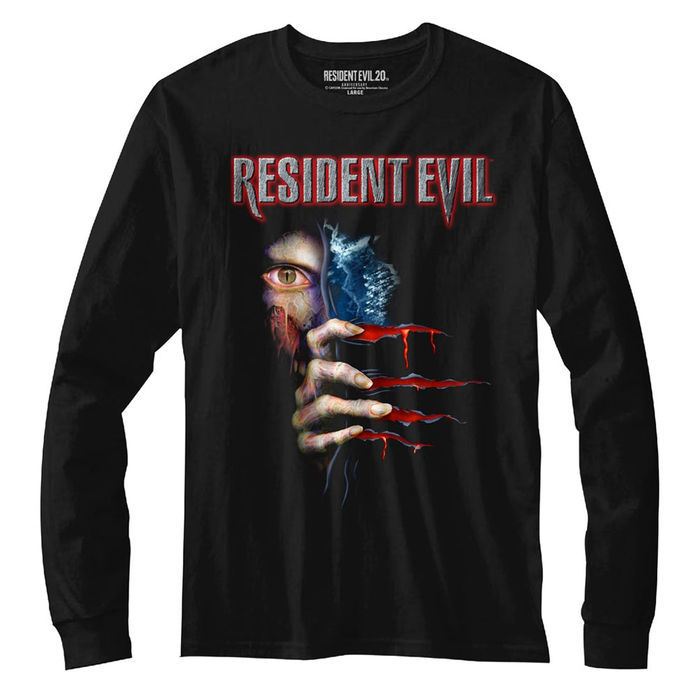 Resident Evil Mens L/S T-Shirt - Peekin' - Solid Black Hoodie, Sweatshirt | CiraTrend.com