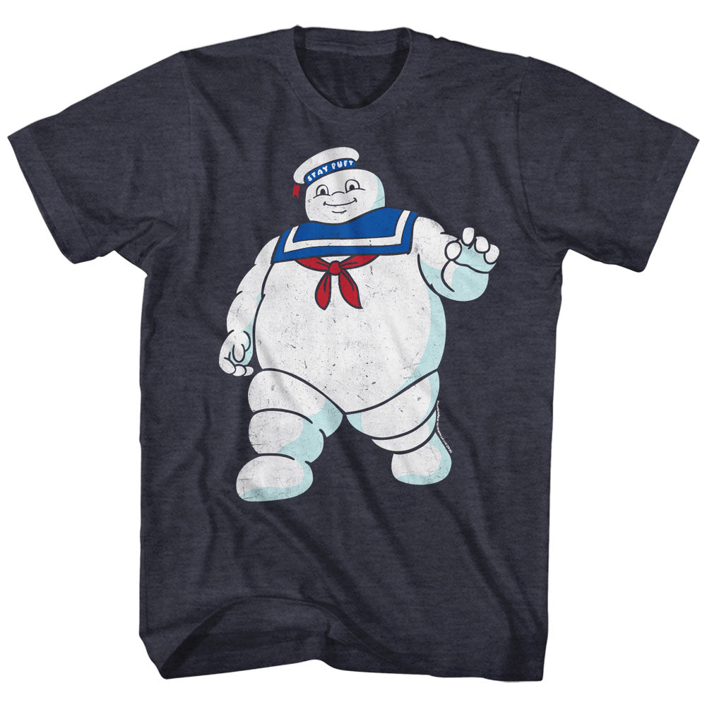 Real Ghostbusters Mens S/S T-Shirt - Mr Stay Puft - Heather Navy Heather Hoodie, Sweatshirt | CiraTrend.com