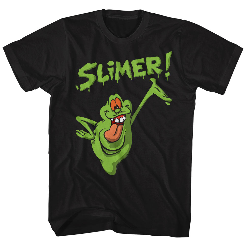 Real Ghostbusters Mens S/S T-Shirt - Slimer! - Solid Black Hoodie, Sweatshirt | CiraTrend.com