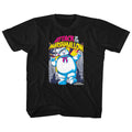 Real Ghostbusters Toddler S/S T-Shirt - Marshmallow Attacks - Solid Black Hoodie, Sweatshirt | CiraTrend.com