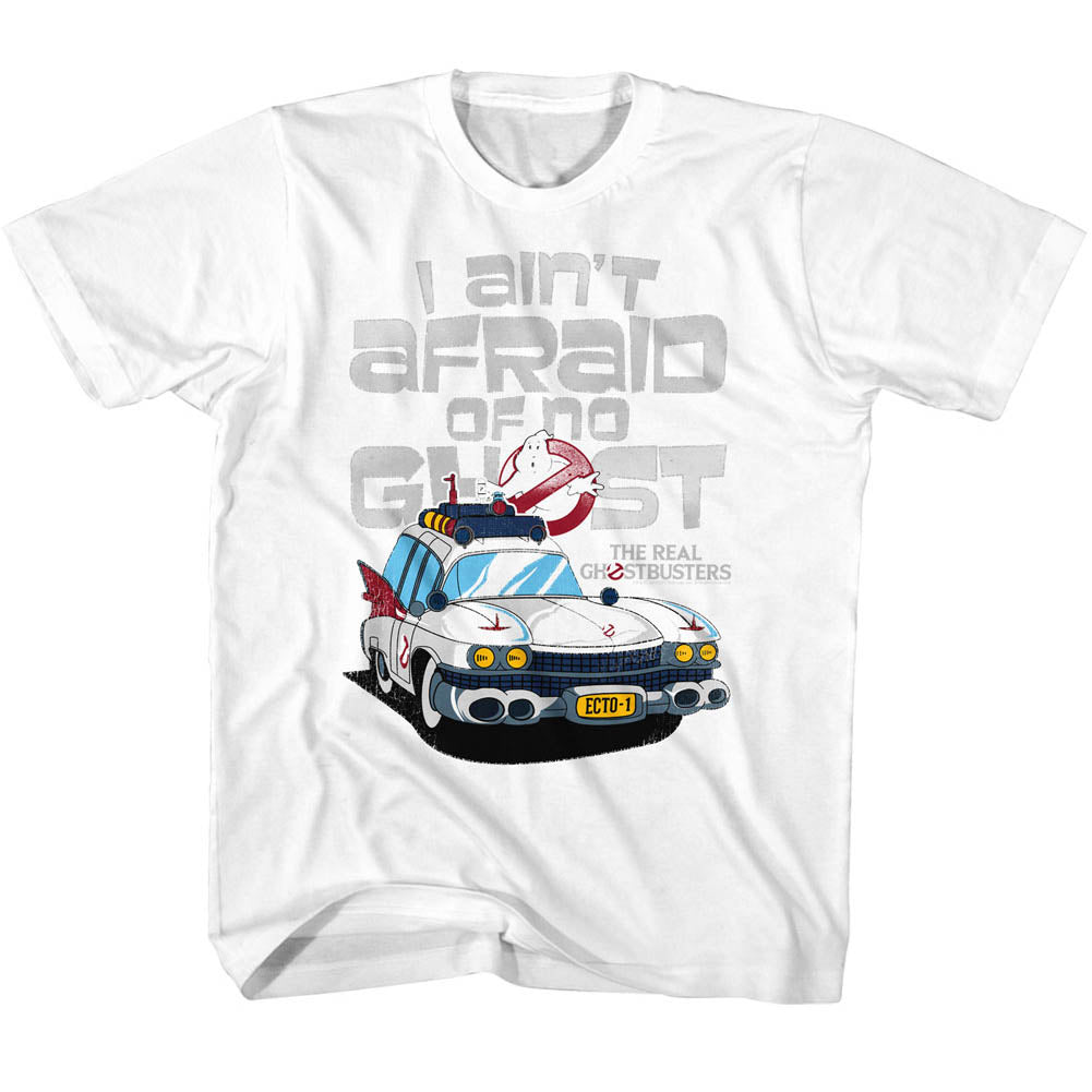 Real Ghostbusters Toddler S/S T-Shirt - Aint Afraid - Solid White Hoodie, Sweatshirt | CiraTrend.com