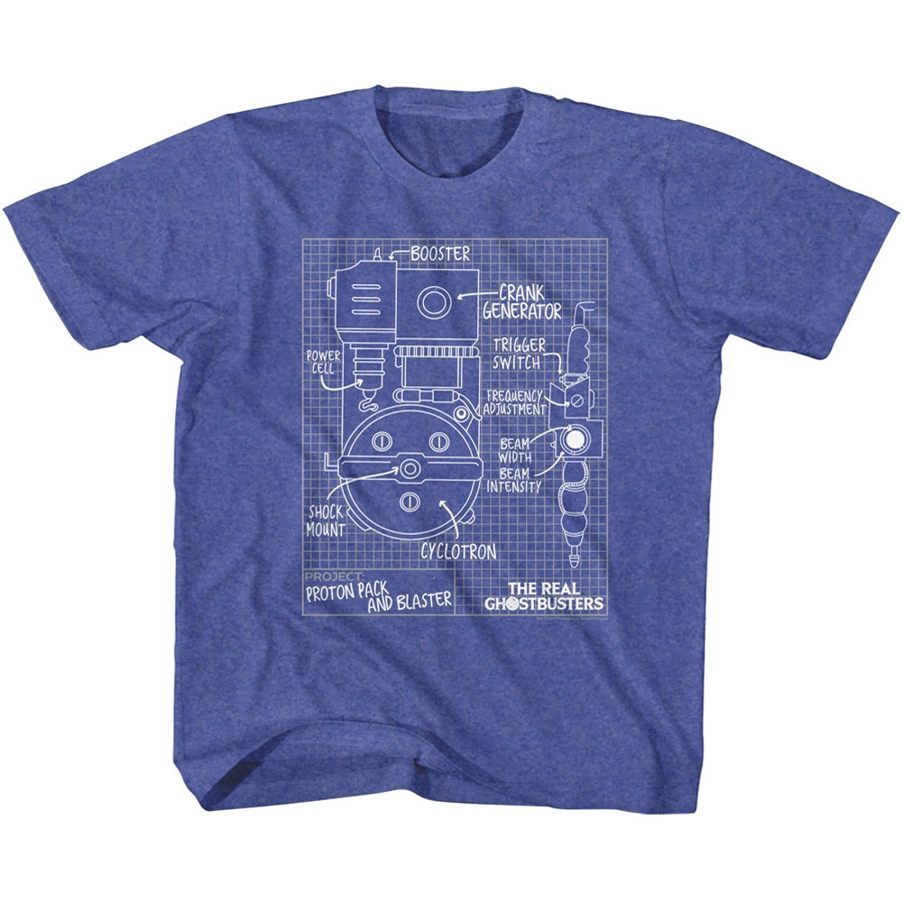 Real Ghostbusters Toddler S/S T-Shirt - Blueprints - Heather Vintage Royal Hoodie, Sweatshirt | CiraTrend.com