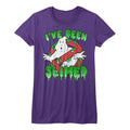 The Real Ghostbusters Girls Juniors S/S T-Shirt - Slimed! - Solid Purple Hoodie, Sweatshirt | CiraTrend.com