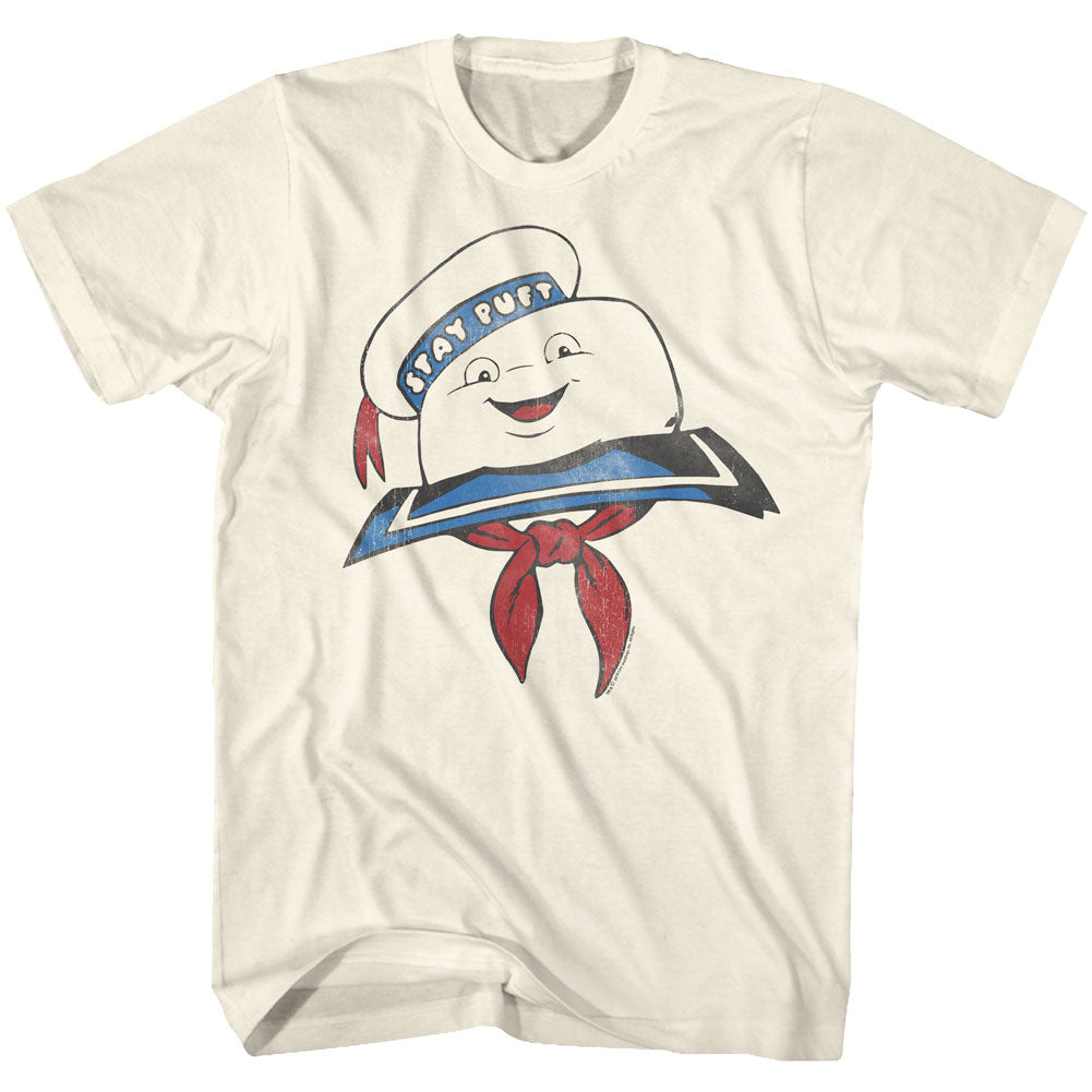 The Real Ghostbusters Mens S/S T-Shirt - Stay Puft Head - Solid Natural Hoodie, Sweatshirt | CiraTrend.com