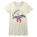 The Real Ghostbusters Girls Juniors S/S T-Shirt - Stay Puft Head - Solid Natural Hoodie, Sweatshirt | CiraTrend.com