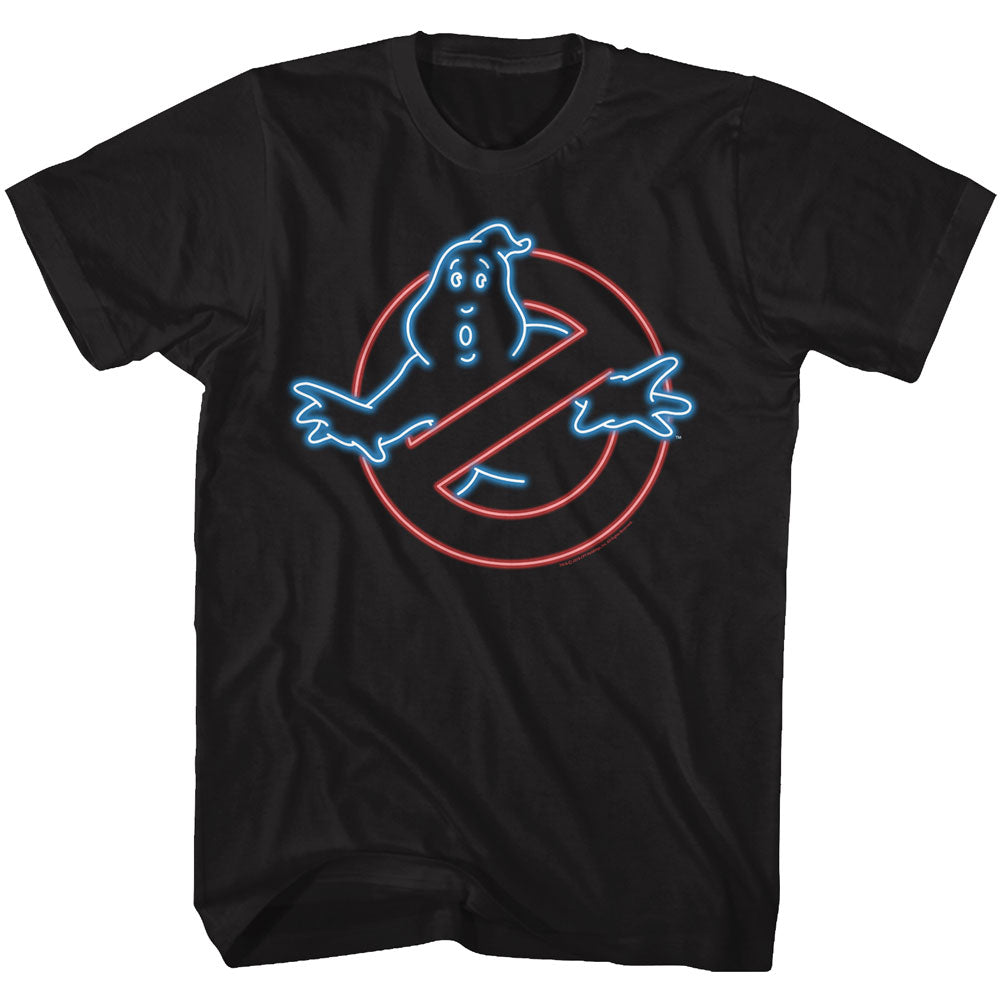 The Real Ghostbusters Mens S/S T-Shirt - Neon Ghost - Solid Black Hoodie, Sweatshirt | CiraTrend.com