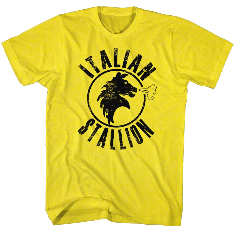 Rocky Mens S/S T-Shirt - Italian Stallion - Solid Yellow Hoodie, Sweatshirt | CiraTrend.com