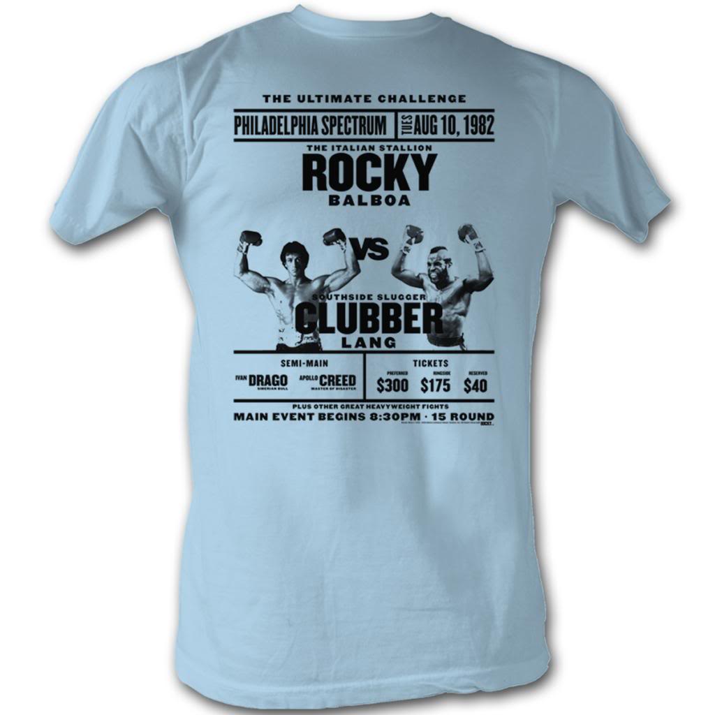 Rocky Mens S/S T-Shirt - The Ultimate Challenge - Solid Light Blue Hoodie, Sweatshirt | CiraTrend.com