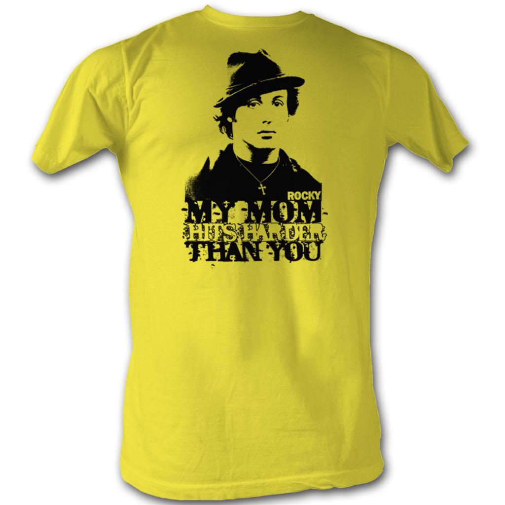Rocky Mens S/S T-Shirt - My Mom Hits Harder - Solid Yellow Hoodie, Sweatshirt | CiraTrend.com