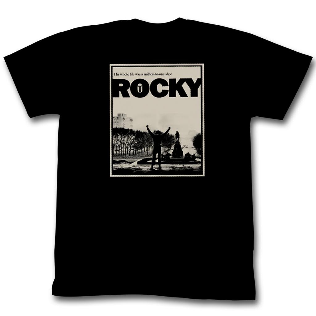 Rocky Mens S/S T-Shirt - Million To One - Solid Black Hoodie, Sweatshirt | CiraTrend.com