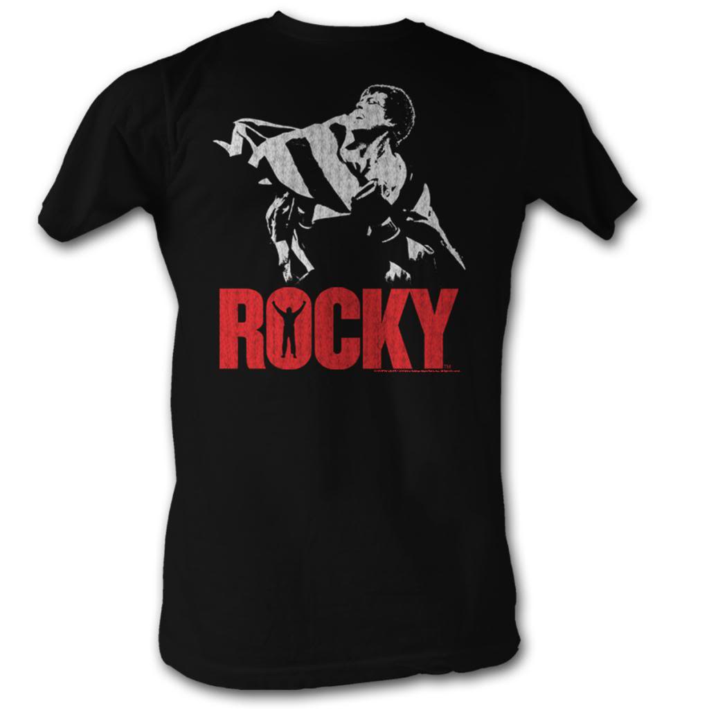 Rocky Mens S/S T-Shirt - Rocky Flag - Solid Black Hoodie, Sweatshirt | CiraTrend.com