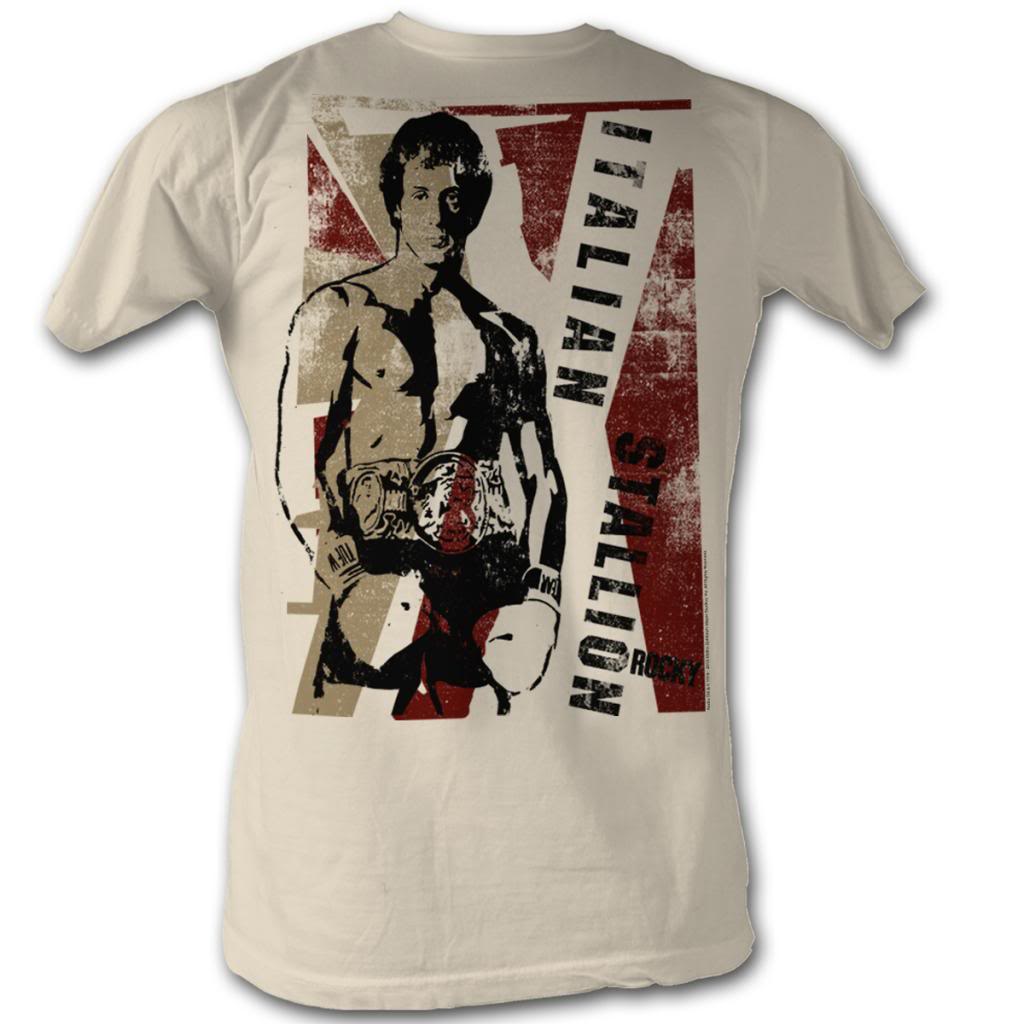 Rocky Mens S/S T-Shirt - Italian Stallion - Solid Natural Hoodie, Sweatshirt | CiraTrend.com