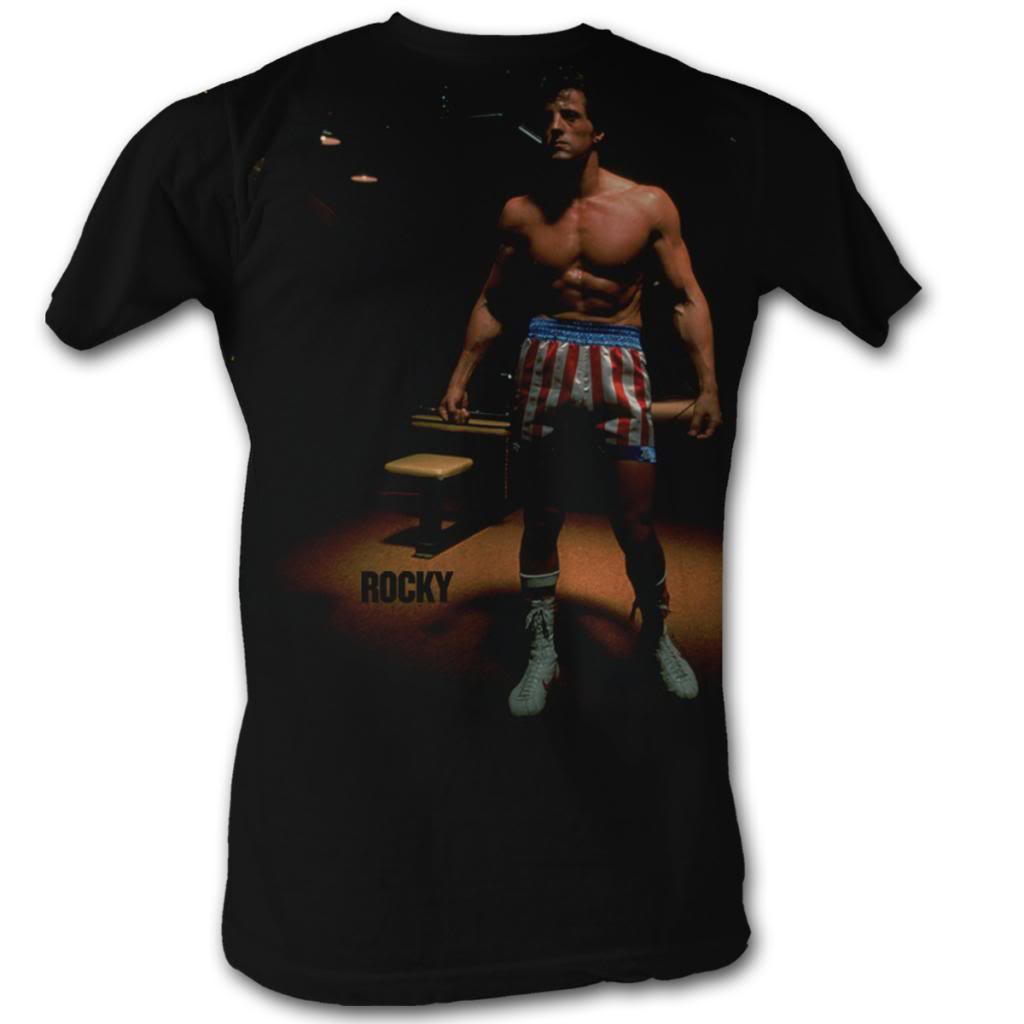 Rocky Mens S/S T-Shirt - Spotlight Rocky - Solid Black Hoodie, Sweatshirt | CiraTrend.com