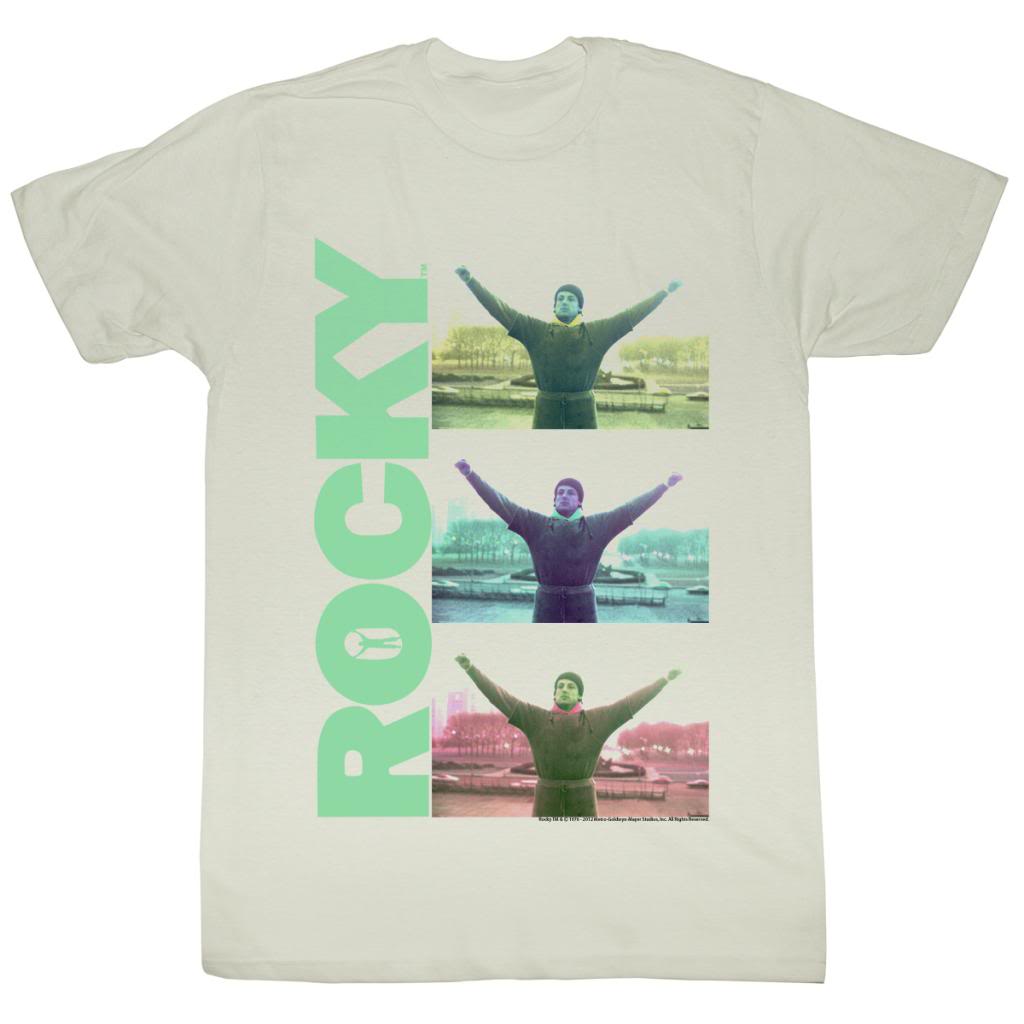 Rocky Mens S/S T-Shirt - Triple Victory - Solid Natural Hoodie, Sweatshirt | CiraTrend.com