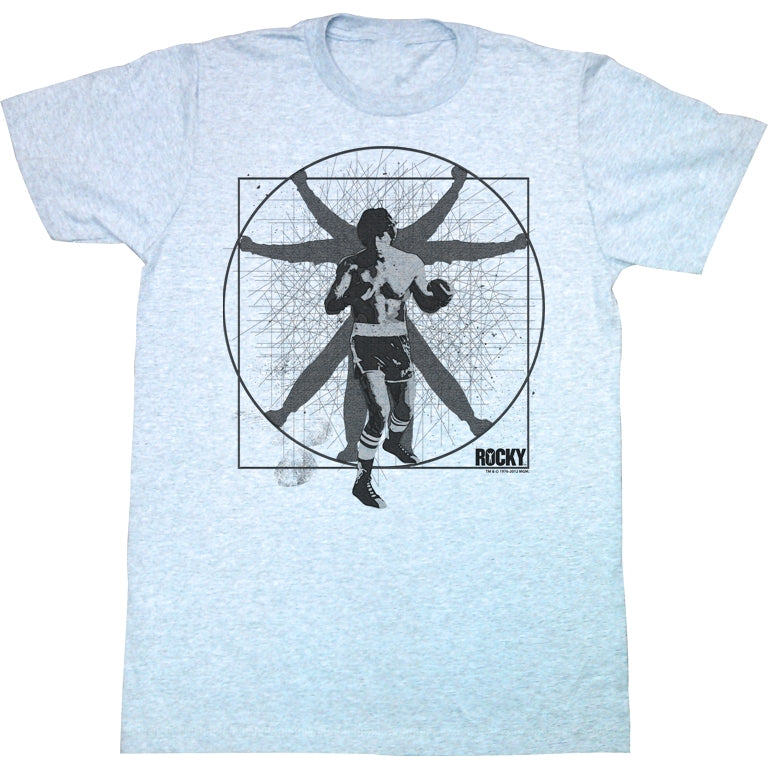 Rocky Mens S/S T-Shirt - Vitruvian Rocky - Heather Gray Heather Hoodie, Sweatshirt | CiraTrend.com