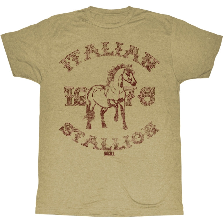 Rocky Mens S/S T-Shirt - 1967 Stallion - Heather Khaki Heather Hoodie, Sweatshirt | CiraTrend.com