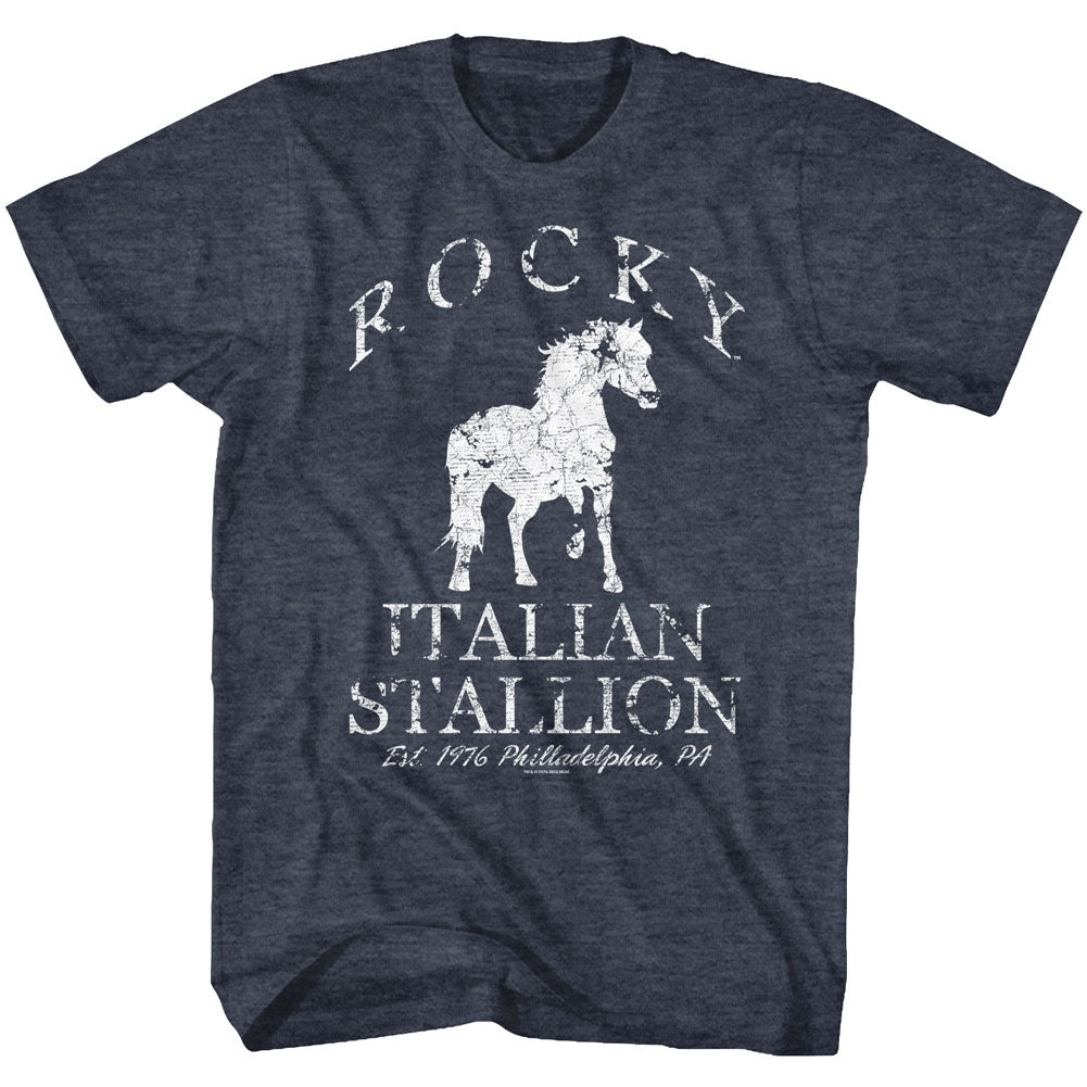 Rocky Mens S/S T-Shirt - Rocky Horse - Heather Navy Heather Hoodie, Sweatshirt | CiraTrend.com