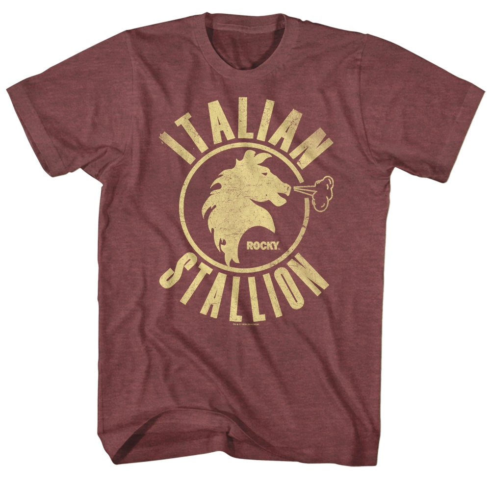 Rocky Mens S/S T-Shirt - Stallion - Heather Vintage Maroon Heather Hoodie, Sweatshirt | CiraTrend.com