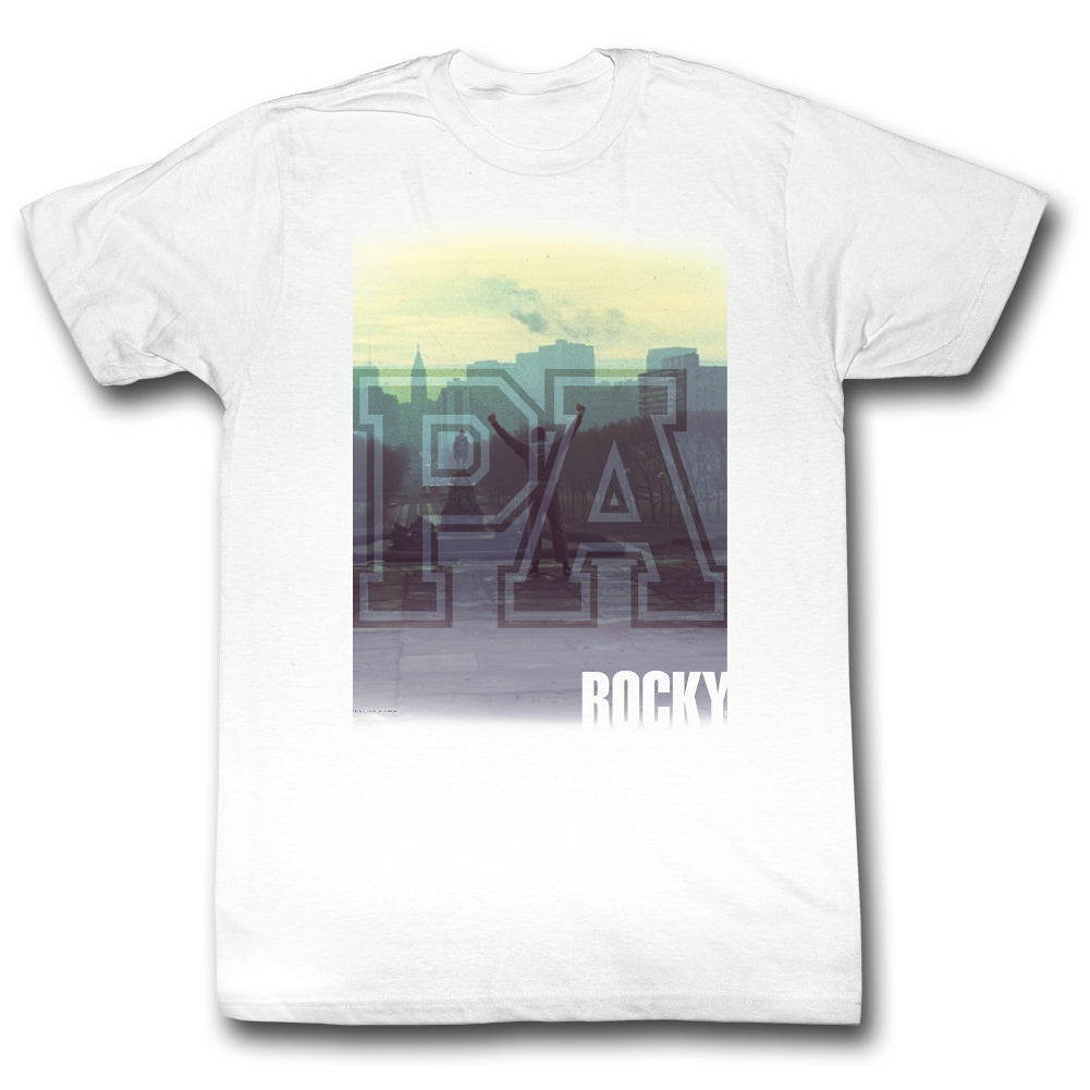 Rocky Mens S/S T-Shirt - Yeah - Solid White Hoodie, Sweatshirt | CiraTrend.com