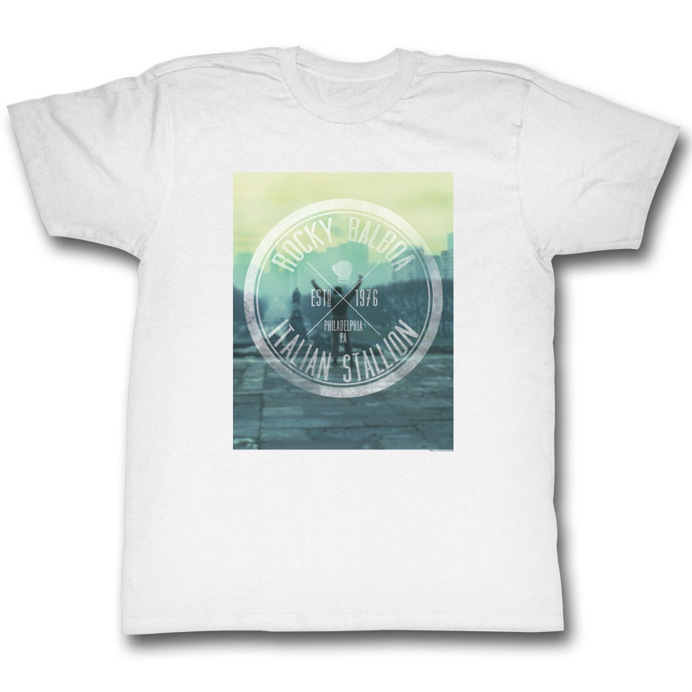 Rocky Mens S/S T-Shirt - Hipster Logo - Solid White Hoodie, Sweatshirt | CiraTrend.com